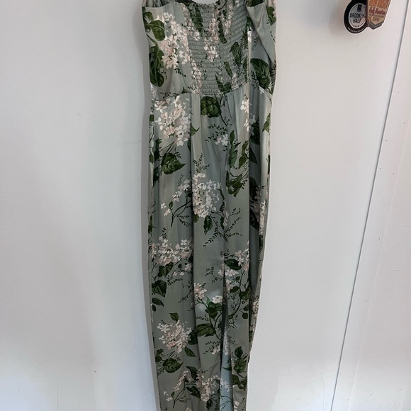 Floral Green Reformation Silk Maxi Dress - Picture 2 of 2